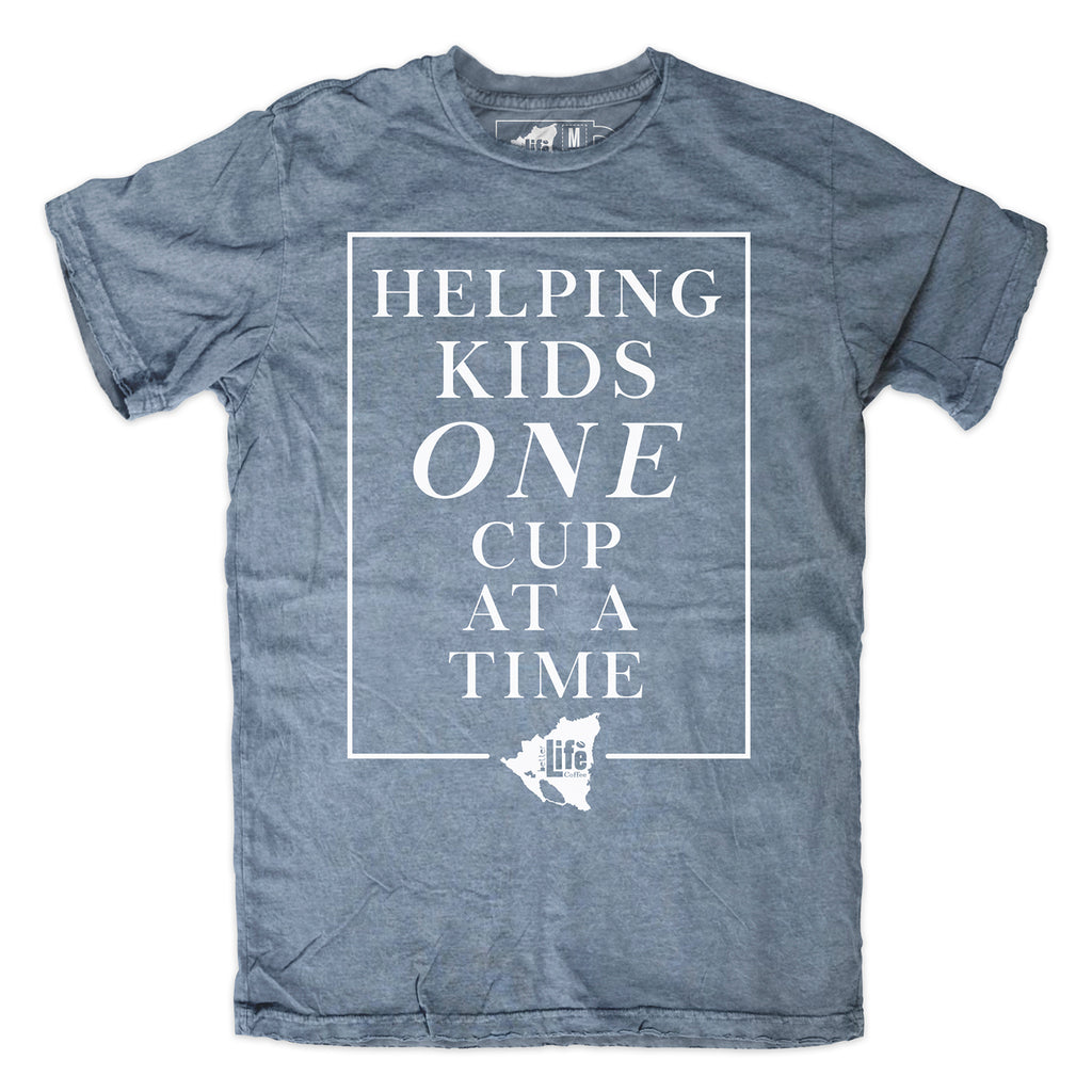 BLC "One Cup at a Time"  Heather Indigo Tee